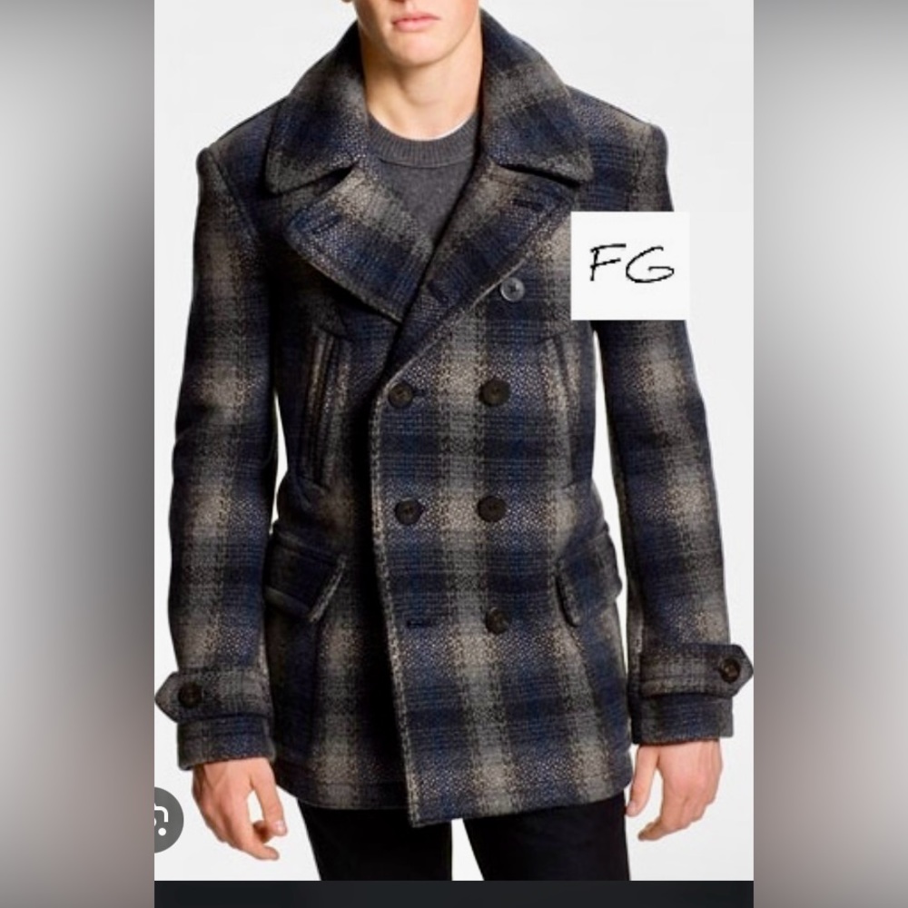 Burberry plaid peacoat new rare size XL
